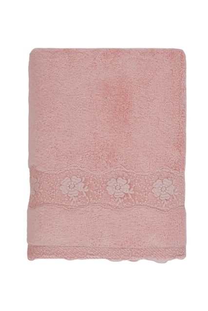 Osuška STELLA s krajkou 85x150cm - Barva: Růžová Rose