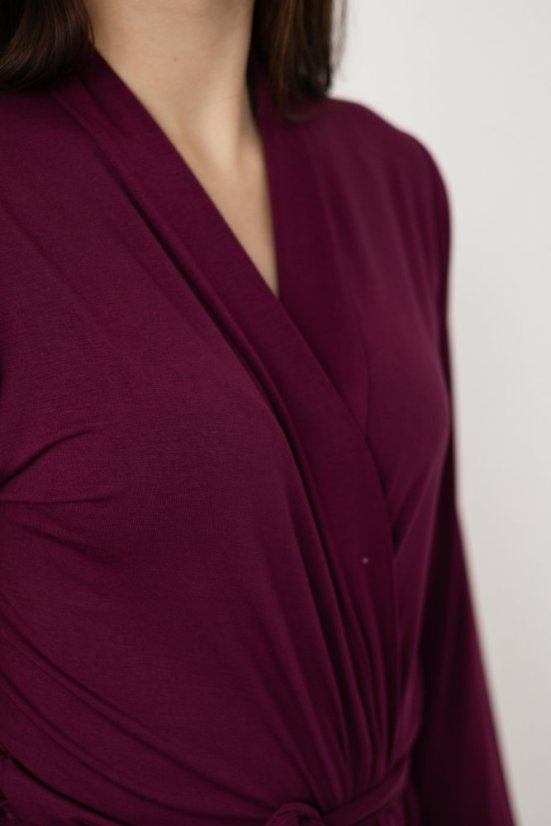 CHANTAL női fürdőköpeny bambuszból - Méret: M, Szín: Bordó