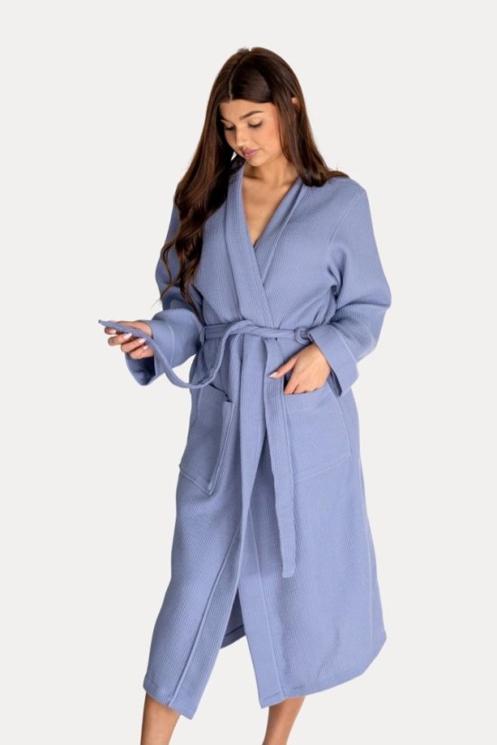 Unisex szlafrok waflowy PIQUE - Rozmiar: M, Kolor: Jasnobeżowy