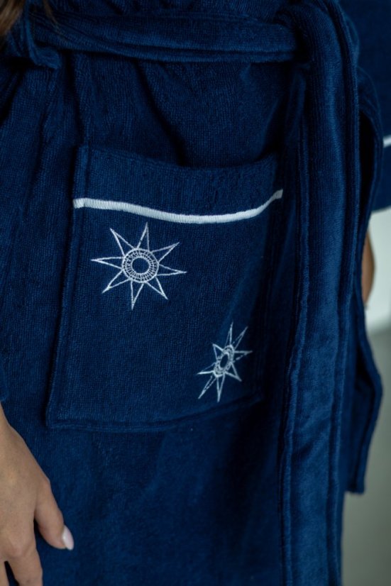 Damski krótki szlafrok MARINE LADY - Rozmiar: S, Kolor: Biały