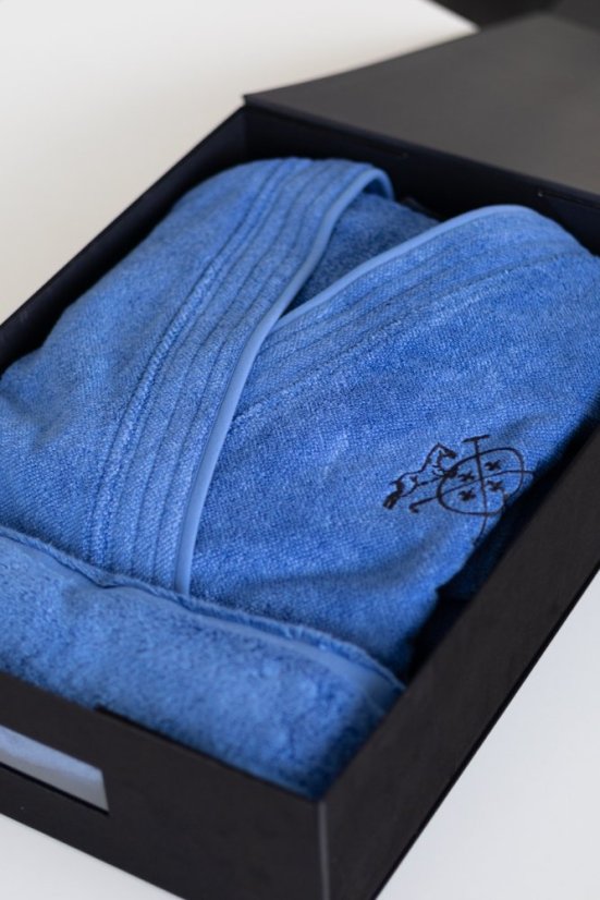 Herrenbademantel SMART in einer Geschenkverpackung + Handtuch - Größe: XL + Handtuch 50x100cm + Box, Farbe: Khaki