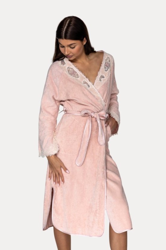 Dámsky elegantný župan DESTAN v darčekovom balení - Veľkosť: L, Farba: Fialová / Lila