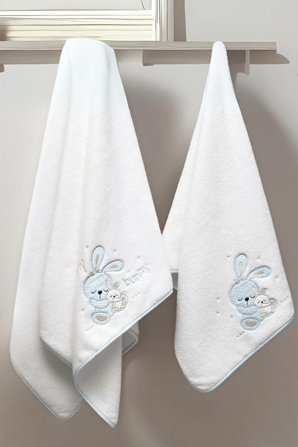 Vaikiškų rankšluosčių ir vonios rankšluosčių dovanų rinkinys BUNNY, 2 vnt.