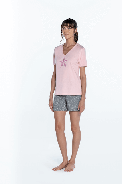 Damenpyjama GITA - Größe: L, Farbe: Rosa / Pink