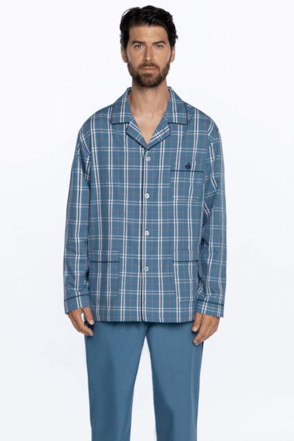 Camicia Uomo Manica Lunga, 80% Cotone 20% Poliestere, Colore Blu, Taglie Dalla S Alla XXL