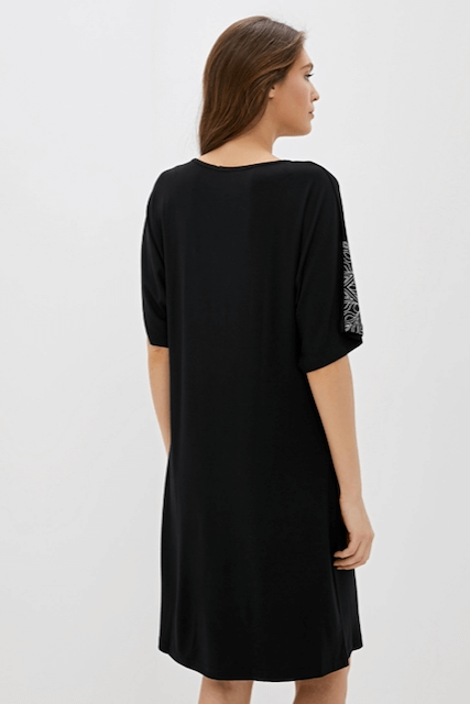 Damennachthemd aus Bambus DEBORA - Größe: XL, Farbe: Schwarz / Black