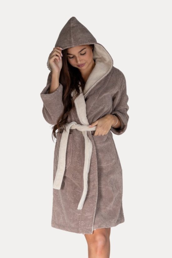 Halat scurt pentru femei LEAF cu glugă