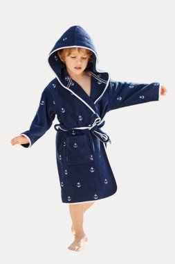 Kinderbademantel MARINE BOY mit Kapuze in einer Geschenkverpackung