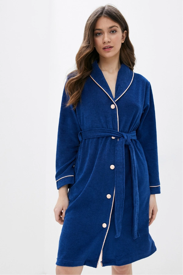 Damenbademantel mit Knöpfen NICOLE