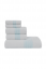 Podarunkowy zestaw ręczników AQUA, 5 szt - Rozmiar: Zestaw (2szt. ręcznik 33x33cm, 2szt. ręcznik 45x90cm, ręcznik 75x150cm), Kolor: Biały / niebieski haft