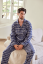Pijamale de flanel pentru bărbați JONATHAN - Mărime: M, Culoare: Albastru închis / Navy