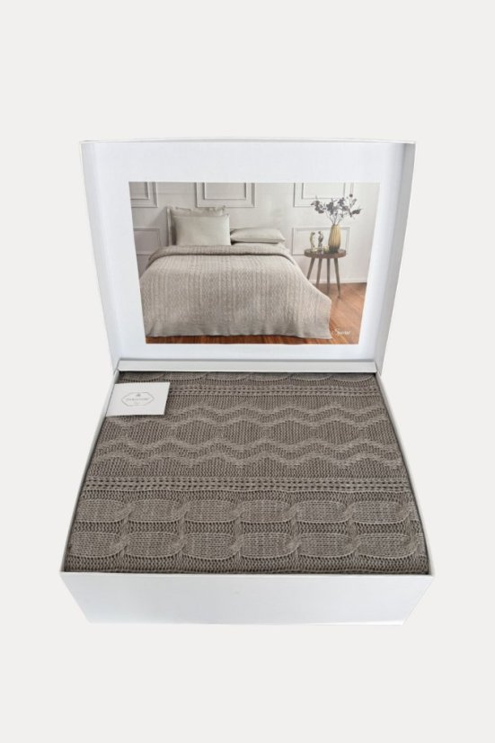 Cuvertură de pat din lână SPARSE în set cadou