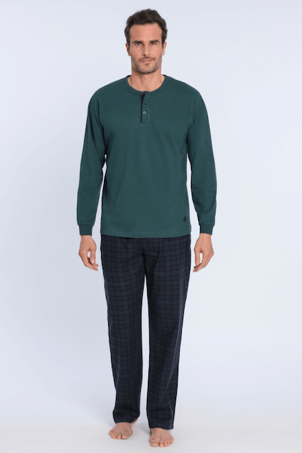 Herren Pyjamas JAVIER - Größe: L, Farbe: Grün / Green