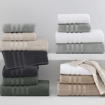 Ręczniki bawełniane frotte - Kolor - Biały / miętowy haft
