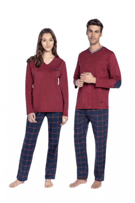 Pijamale pentru bărbați NATHAN - Mărime: XL, Culoare: Bordeaux