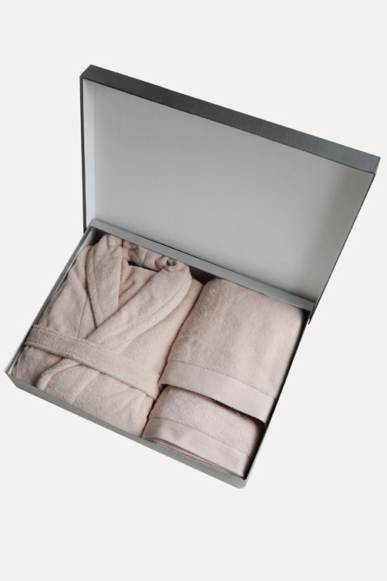 Unisex szlafrok MICRO COTTON + ręczniki + pudełko