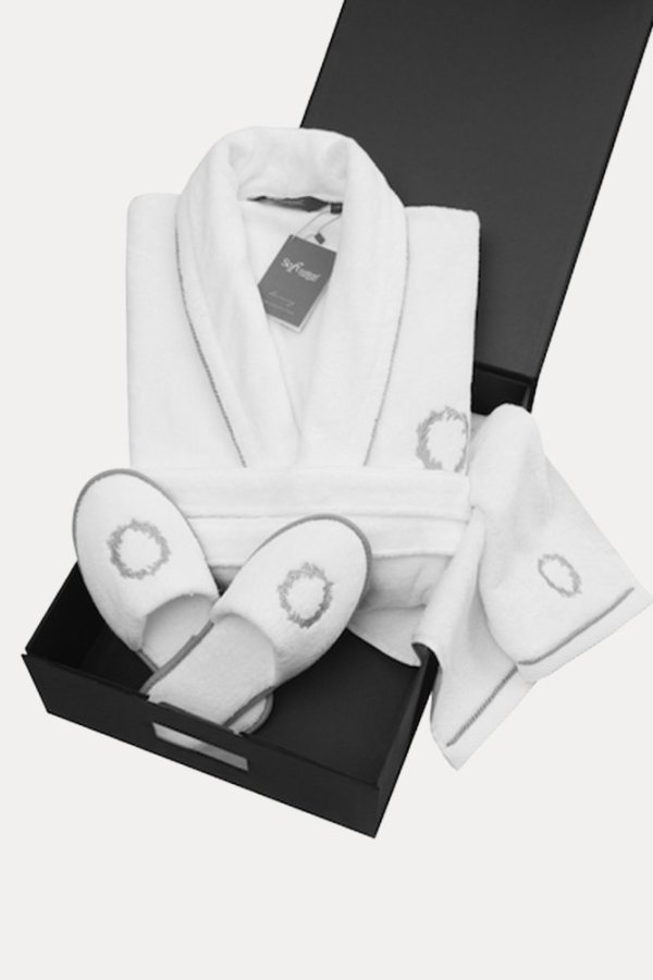 SEHZADE Herrenbademantel – Geschenkset mit Handtuch & Slippern