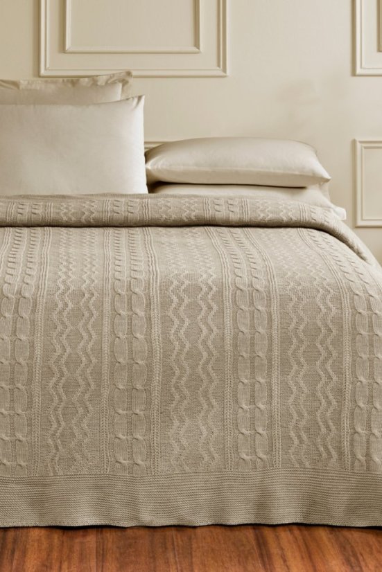 Cuvertură de pat din lână SPARSE în set cadou