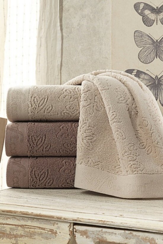 Kopalna brisača LEAF 75 x 150 cm - Barva: Bež