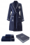 Halat femei MARINE LADY + prosop + prosop de corp + cutie cadou - Mărime: L, Culoare: Albastru închis / Navy