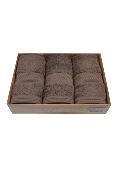 Zestaw podarunkowy małych ręczników DELUXE, 3 szt - Kolor: Brązowy