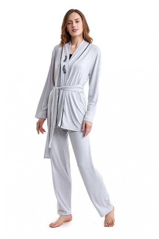 Damenpyjama aus Bambus GABRIELLE mit Bademantel