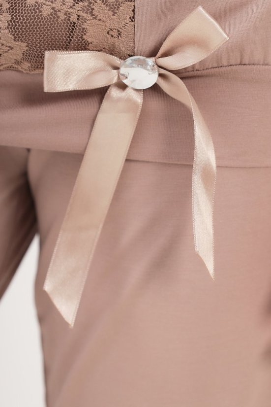 Damenpyjama aus Bambus SERENA - Größe: M, Farbe: Beige