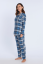 Pijama din flanel pentru femei SARA - Mărime: M, Culoare: Albastru / Blue