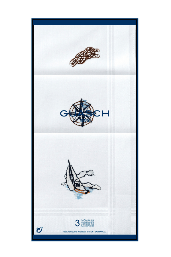 Chusteczki męskie bawełniane NAVY, 3 szt