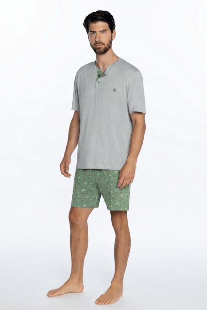 Moška pižama kratka FABIO - Velikost: S, Barva: Siva