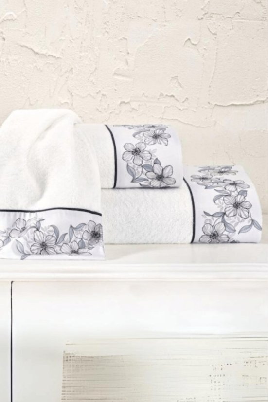 Dárková sada ručníků a osušky MARTHA, 3 ks - Rozměr: Sada (malý ručník 30x50cm, ručník 50x100cm, osuška 75x150cm), Barva: Bílá