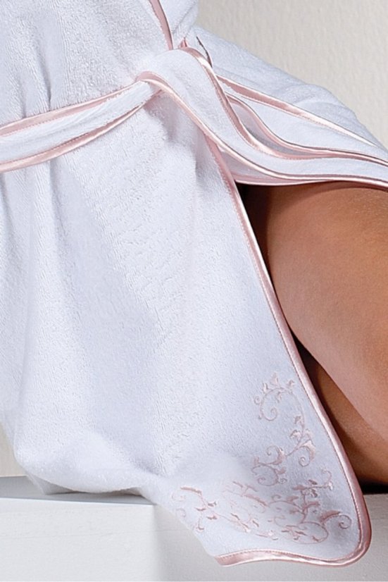 Krátky dámsky župan RENGIN s kapucňou