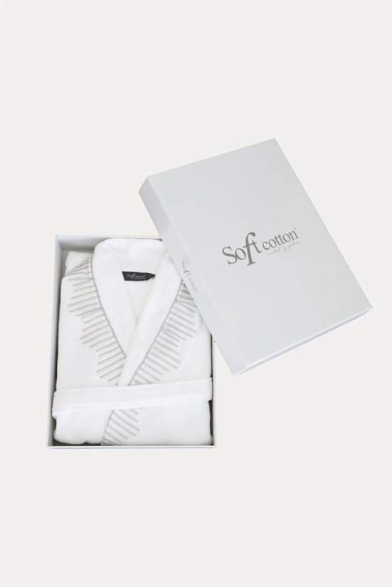 Halat elegant pentru femei NOVA, in cutie cadou - Mărime: XL, Culoare: Alb / White