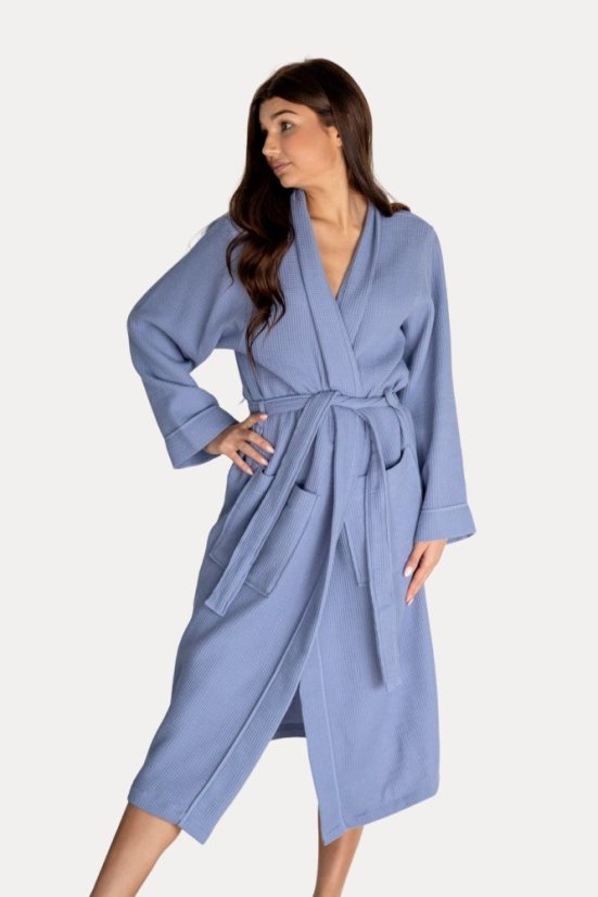 Unisex szlafrok waflowy PIQUE - Rozmiar: M, Kolor: Jasnobeżowy