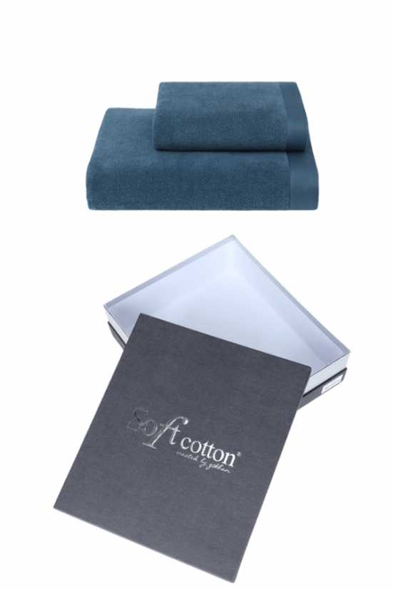 Podarunkowy zestaw ręczników LORD, 2 szt - Kolor: Ciemnoniebieski