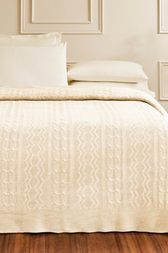 Cuvertură de pat din lână SPARSE în set cadou