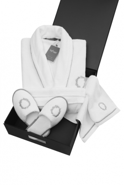 Herrenbademantel SEHZADE in einer Geschenkverpackung + Handtuch + Schlappen