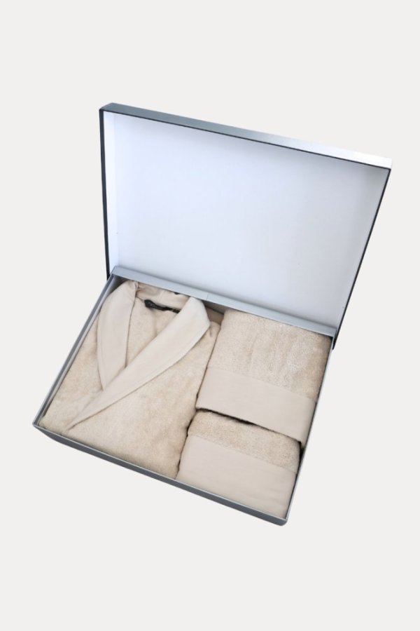 Herrenbademantel AXEL + Handtuch + Badetuch + box