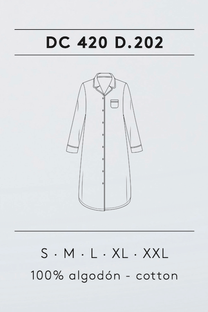 Damennachthemd aus Flanell AVRIL - Größe: M, Farbe: Creme-Schwarz / Cream-Black
