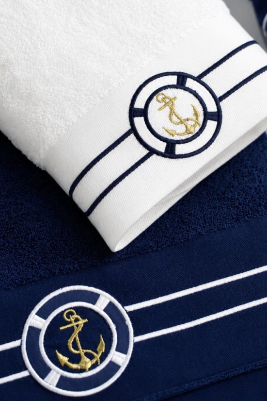 Herrenbademantel MARINE MAN in einer Geschenkverpackung + Handtuch + Badetuch