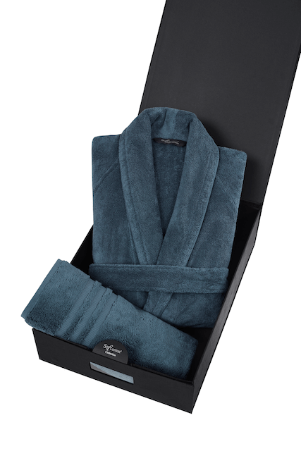 Herrenbademantel PREMIUM in einer Geschenkverpackung + Handtuch