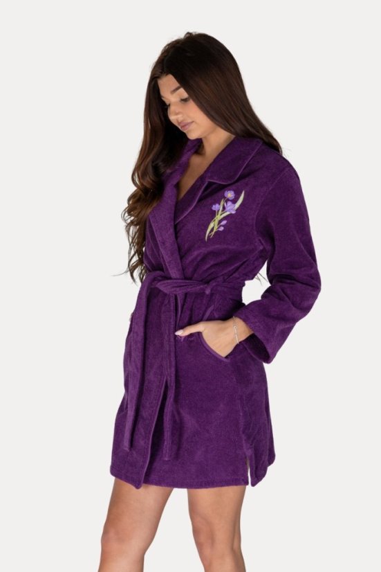 Kurzer Damenbademantel LILLY in einer Geschenkverpackung + Handtuch