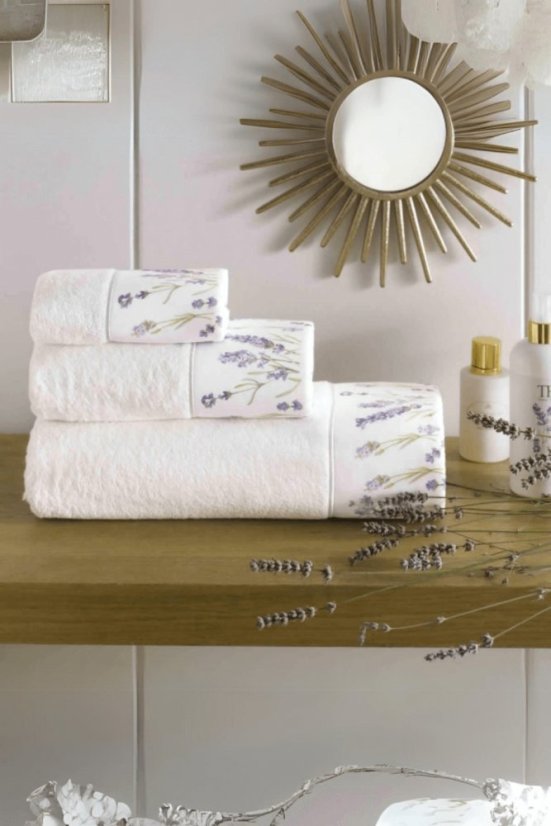 Geschenkverpackung Hand- und Badetücher LAVENDER GARDEN, 3 St.