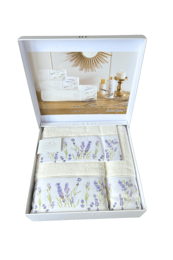 Darilni set brisač in kopalnih brisač LAVENDER GARDEN, 3 kosi