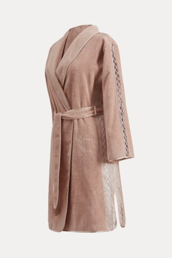 Kurzer Damenbademantel SELYA - Größe: S, Farbe: Bronze