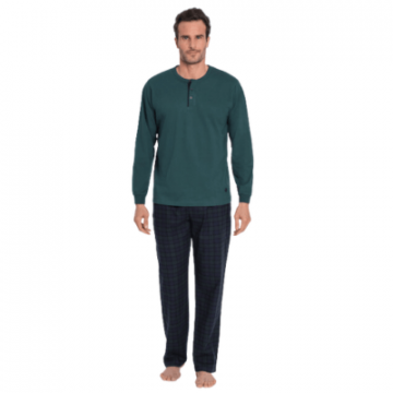 Pijama călduroasă pentru bărbați - Culoare - Verde / Green