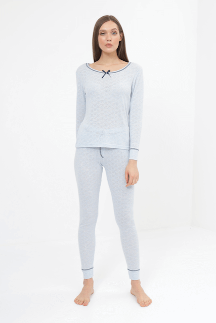 Pijamale pentru femei ELISA - Mărime: XL, Culoare: Albastru deschis / Light blue