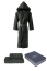 Unisex-Bademantel STRIPE + Handtuch + Badetuch + box - Größe: S + Handtuch + Badetuch + Box, Farbe: Khaki