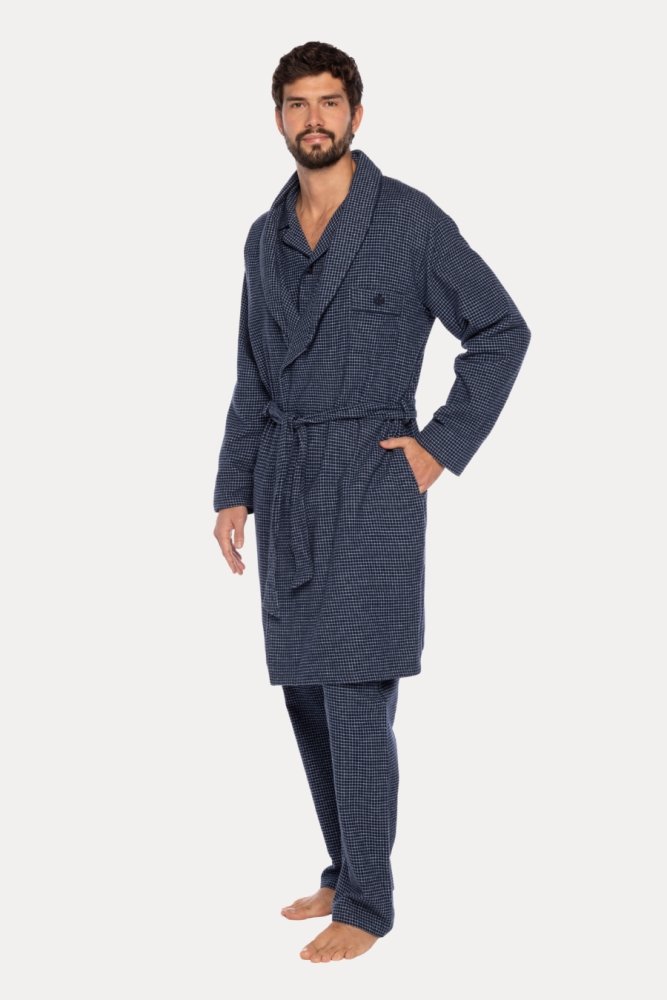 Herrenbademantel aus Flanell JAVIER