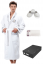 Męski szlafrok MARINE MAN w ozdobnym opakowaniu + ręcznik + kapcie - Rozmiar: M + kapcie (40/42) + ręcznik + box, Kolor: Biały